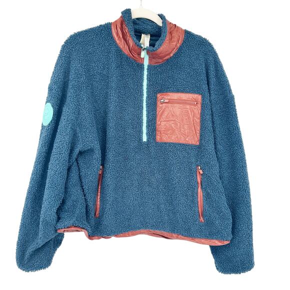 Fabletics Womens Winter Athleisure Larisa Fleece Pullover Sherpa Jacket Size L - Picture 2 of 9